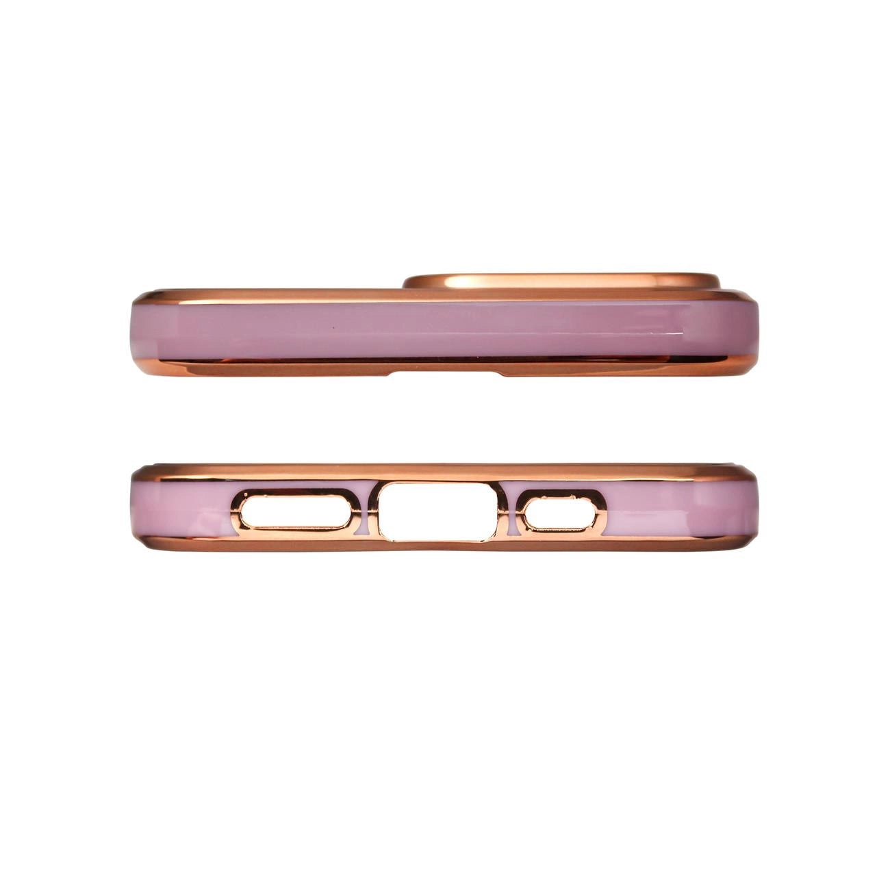 iPhone 12 Pro Max Lighting Color Case - Purple Gel Cover with Golden Frame - MIZO.at