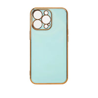 Mint iPhone 12 Pro Max Case | Gold Frame Lighting Color Cover - MIZO.at