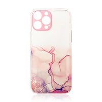 iPhone 12 Pro Max Marble Case - Transparent Gel Cover with Pink Marble Pattern - MIZO.at