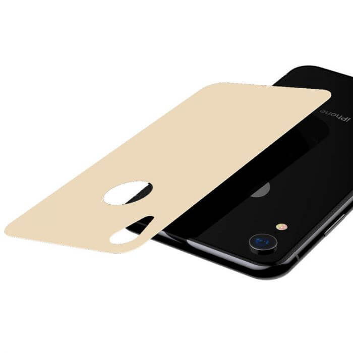 iPhone XR Rear Protector | Full Coverage Curved T Glass (Gold) - MIZO.at