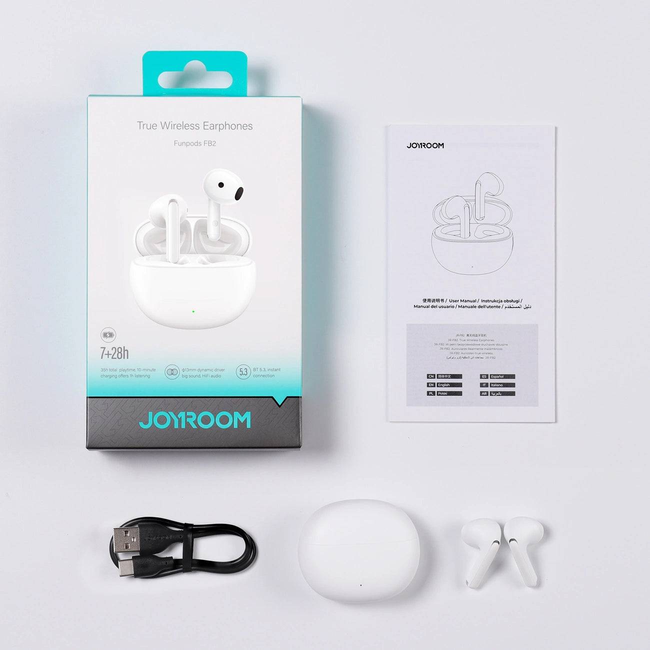 Joyroom Funpods JR-FB2 Wireless In-Ear Headphones | 35H Playtime, Noise Reduction - MIZO.at