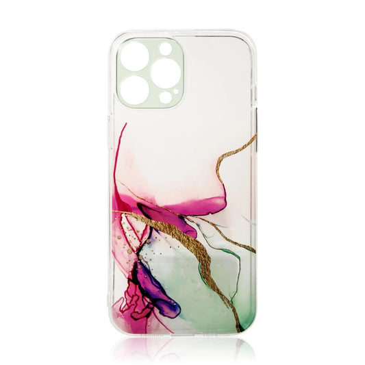 iPhone 12 Marble Case - Transparent Gel Cover with Marble Pattern in Mint - MIZO.at