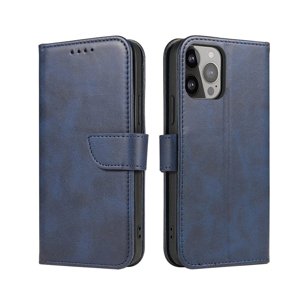 Samsung S24 Magnetic Case with Flap and Wallet - Blue - MIZO.at