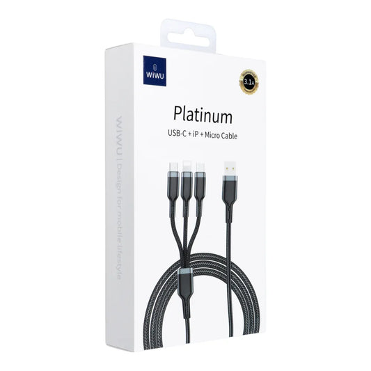 Platinum Series - 4-in-1 Ladekabel - 3,1A Datenkabel - USB C, Micro USB, Lightning