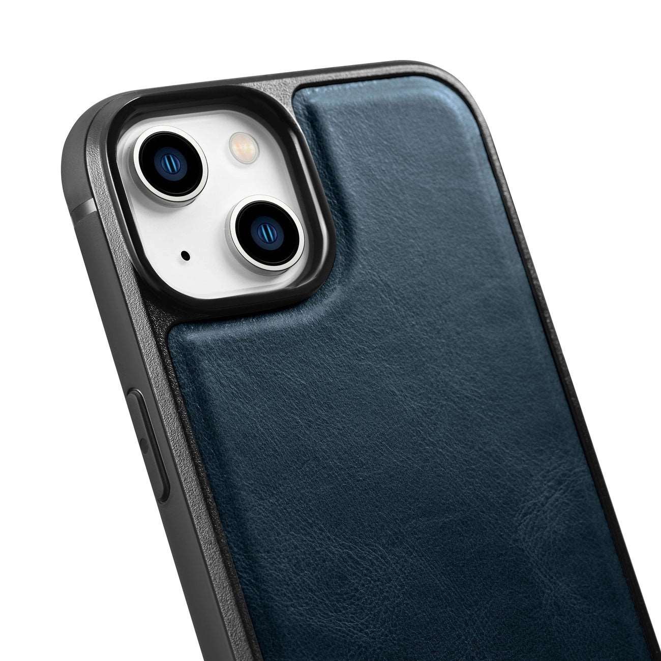 iPhone 14 Genuine Leather  iCarer Leather Oil Wax Case -  Blue - MIZO.at