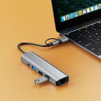 Tech-Protect HB03 5-in-1 USB-C Hub | Ethernet & USB Expansion, Space Grey