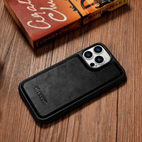 iPhone 14 iCarer Case | Genuine Leather Oil Wax Cover Blue - MIZO.at