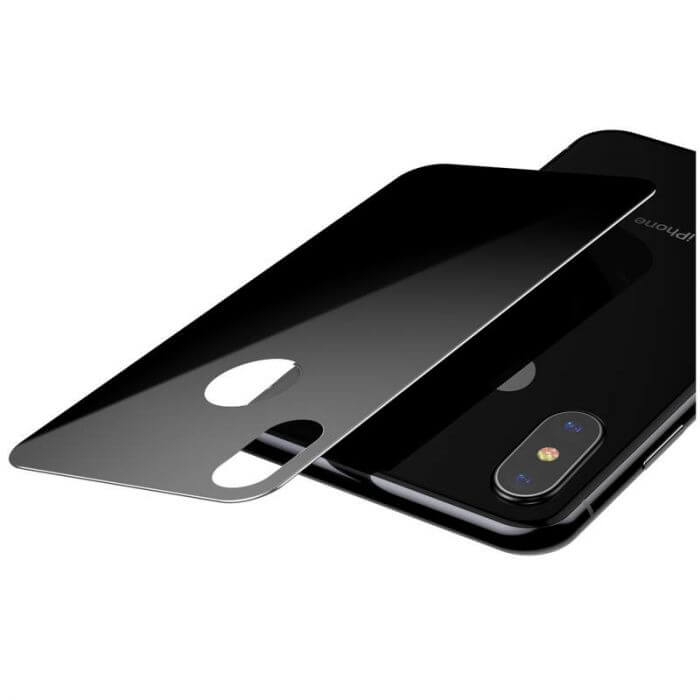 iPhone Xs 0.3 mm Full coverage curved T-Glass rear Protector Black