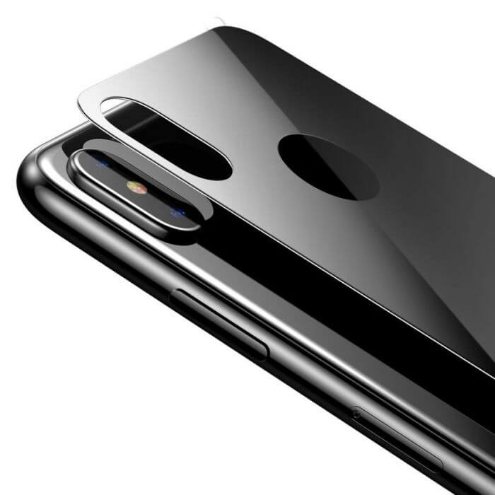 iPhone XS 0.3 mm Full Coverage Curved T Glass Rear Protector | Black - MIZO.at