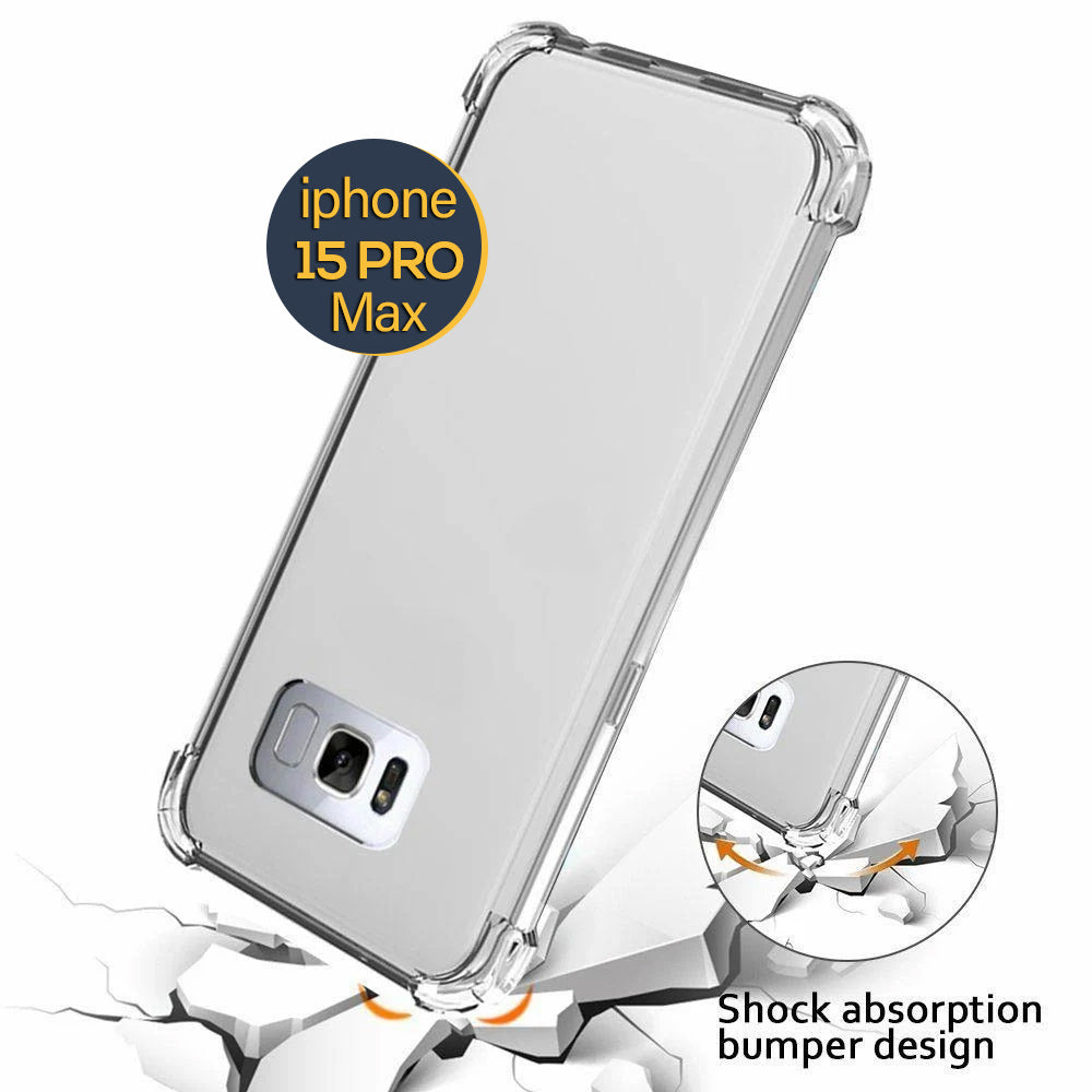 Green ON Anti Burst Case | iPhone 15 Pro Max Clear Cover - MIZO.at