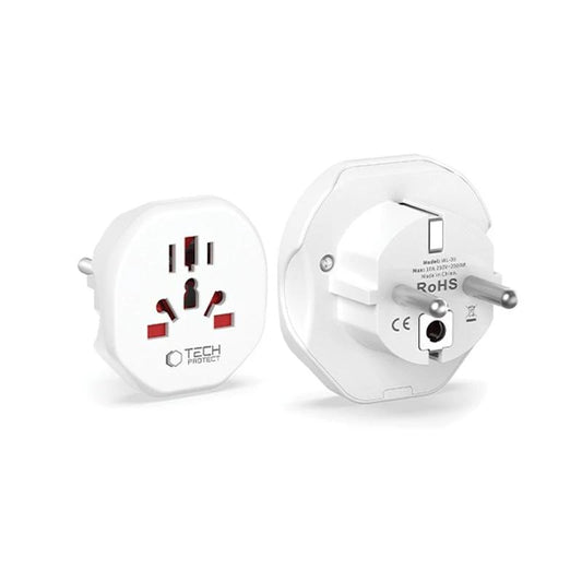 Tech-Protect Universal Travel Adapter | EU Plug, White