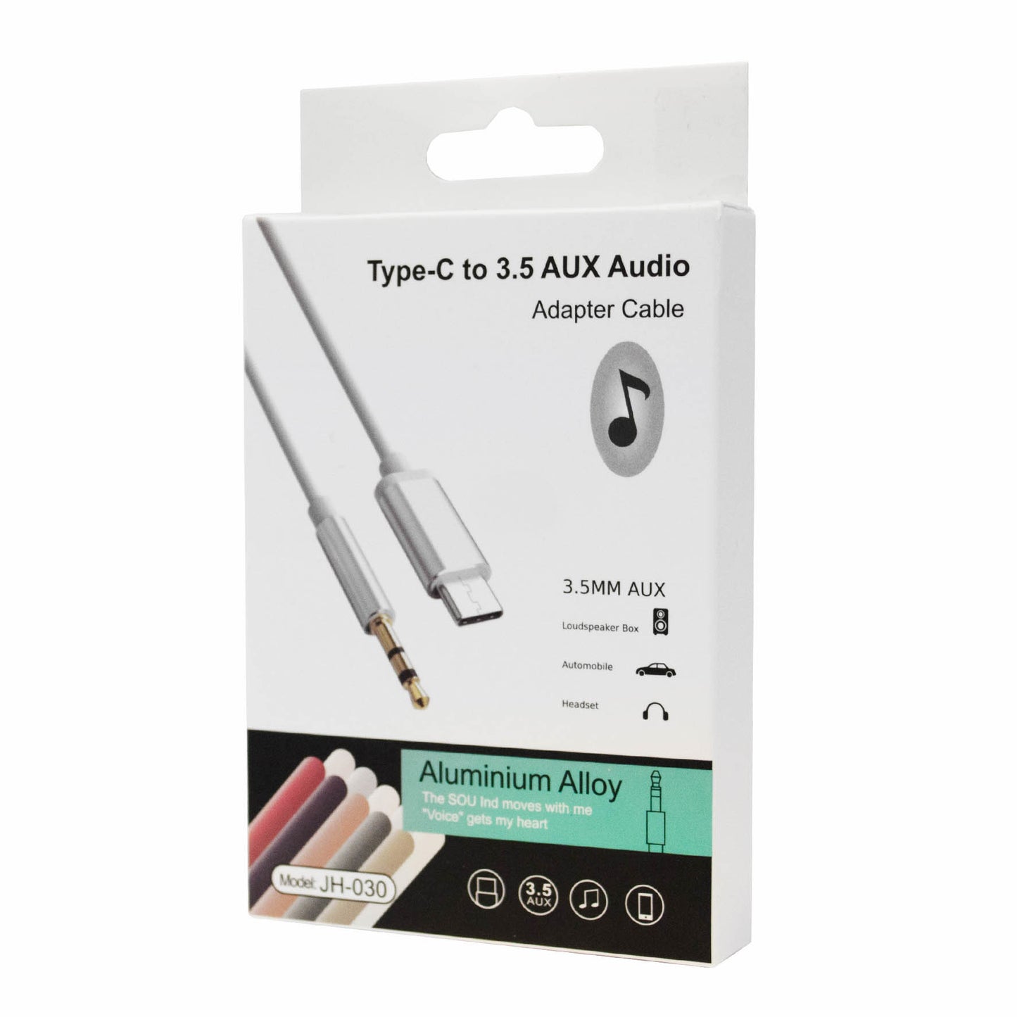 Type-C to 3.5mm AUX Audio Cable - White - MIZO.at