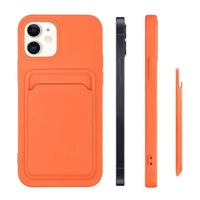 iPhone 13 Pro Card Case Silicone Wallet Case with Card Slot - Orange 🍊📱 - MIZO.at