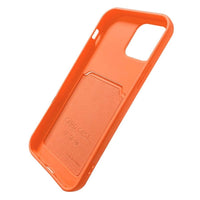 iPhone 13 Pro Card Case Silicone Wallet Case with Card Slot - Orange 🍊📱 - MIZO.at