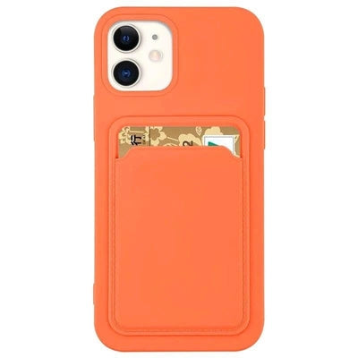 iPhone 13 Pro Card Case Silicone Wallet Case with Card Slot - Orange 🍊📱 - MIZO.at