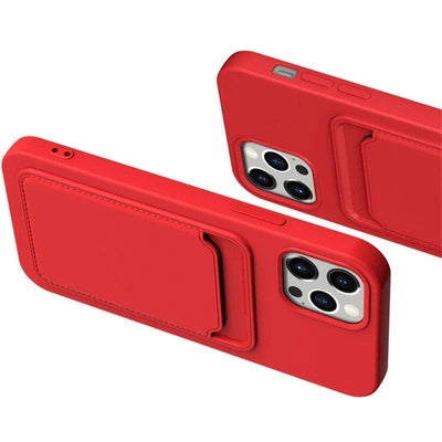 Samsung Galaxy S21 Ultra 5G Card Case Silicone Wallet with Card Slot - Red 📱🔴 - MIZO.at