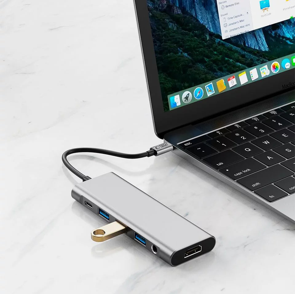 Tech-Protect HB04 9-in-1 USB-C Hub | 4K HDMI, PD 100W, Space Grey - MIZO.at