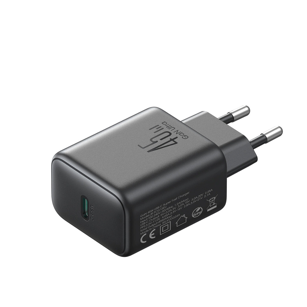 Joyroom JR-TCG13 45W GaN Wall Charger for Samsung Ultra – Black