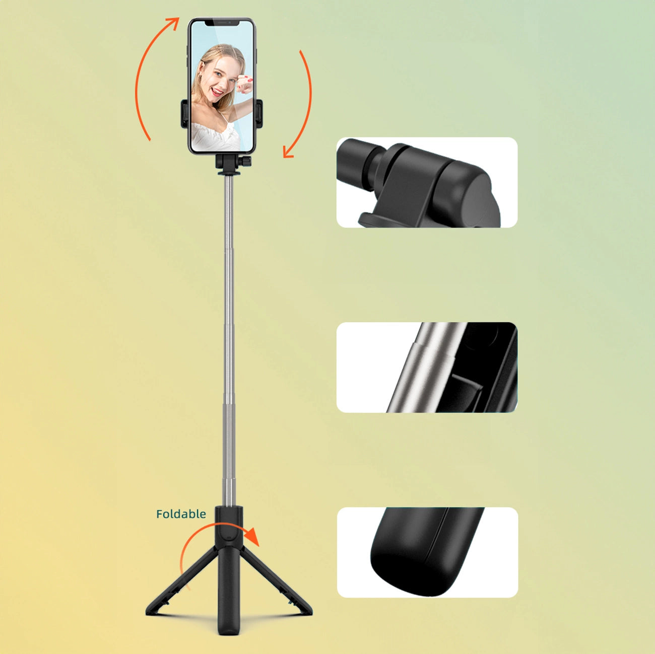 Selfie Stick WRY1S Telescopic Tripod 0.7m for Phone – Black