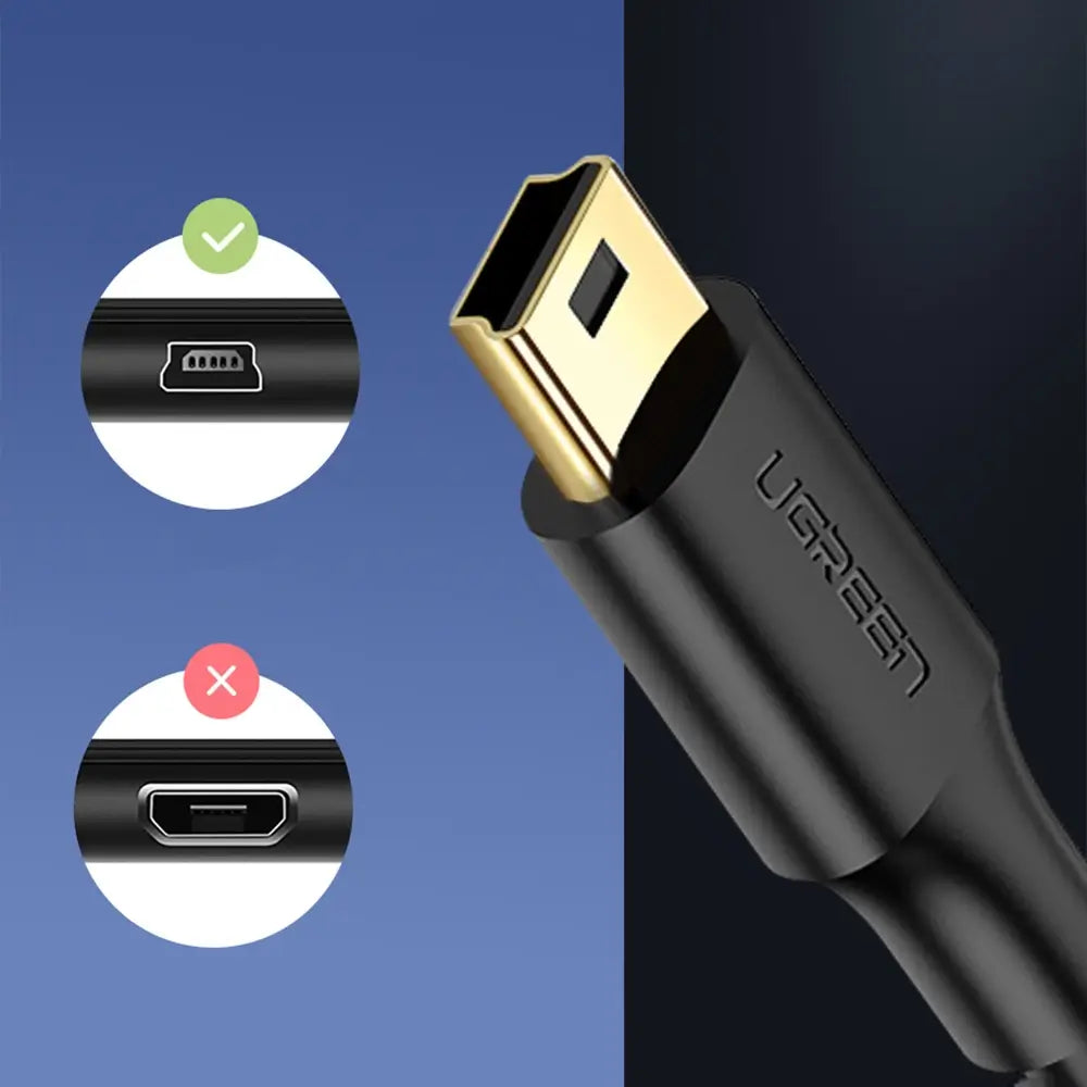 Ugreen Mini USB Cable | 480 Mbps Data Transfer & Charging (0.25m)