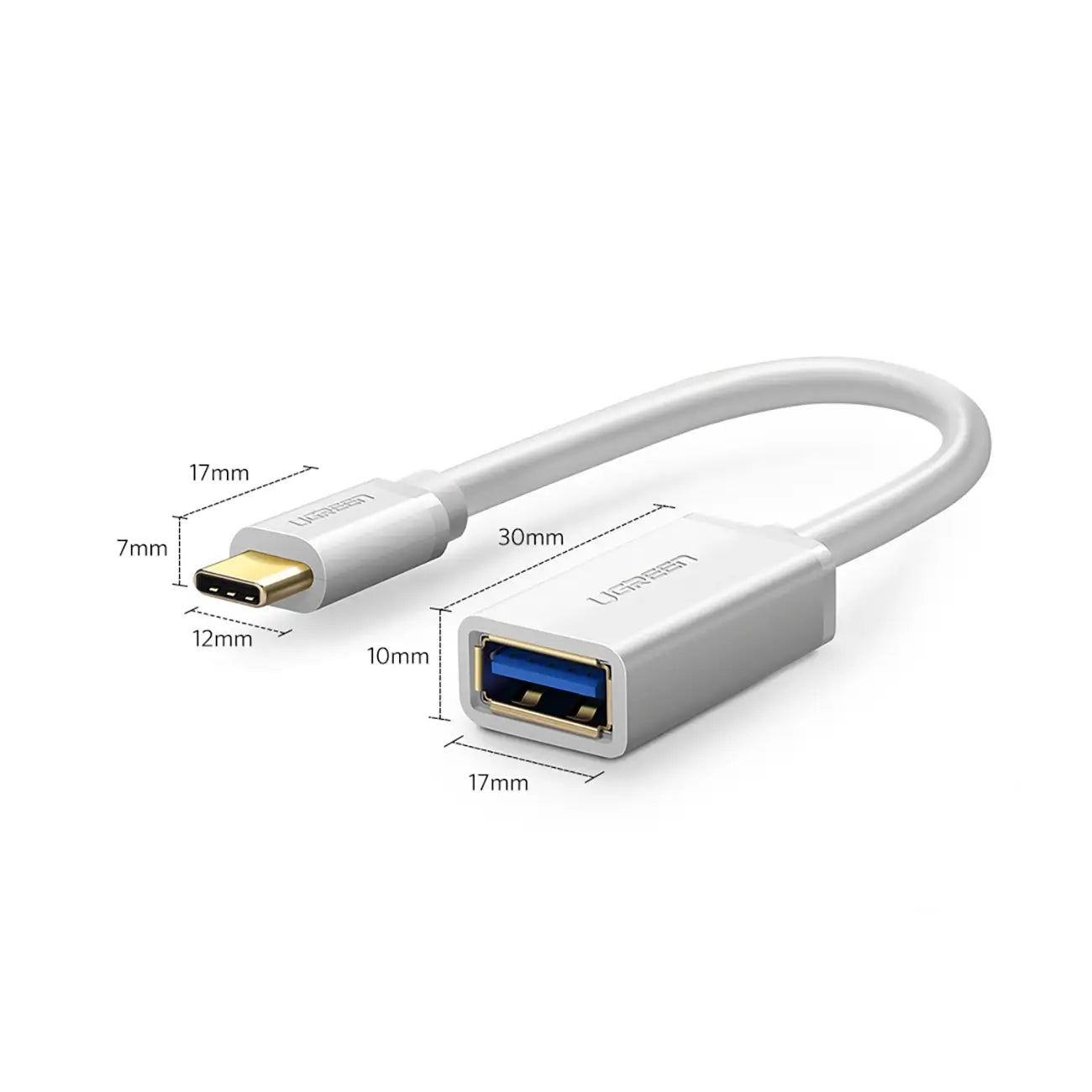 Ugreen US154 USB-A to USB-C OTG Adapter | 5Gbps, White