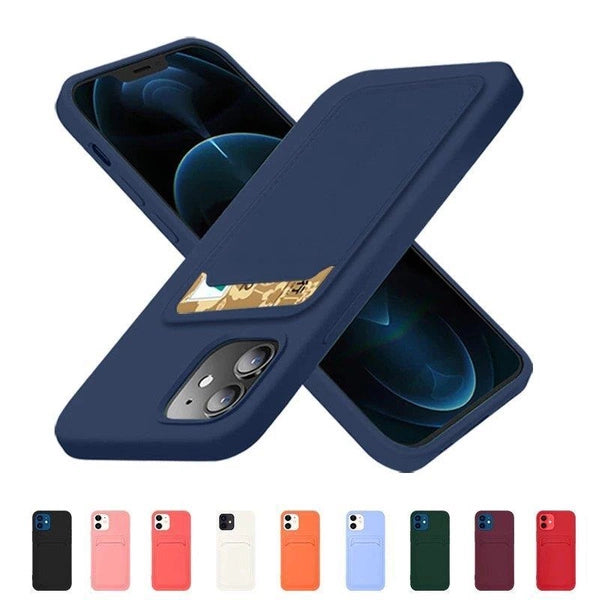 Samsung Galaxy S22 Ultra Silicone Wallet Case with Card Slot - Navy 📱💳 - MIZO.at