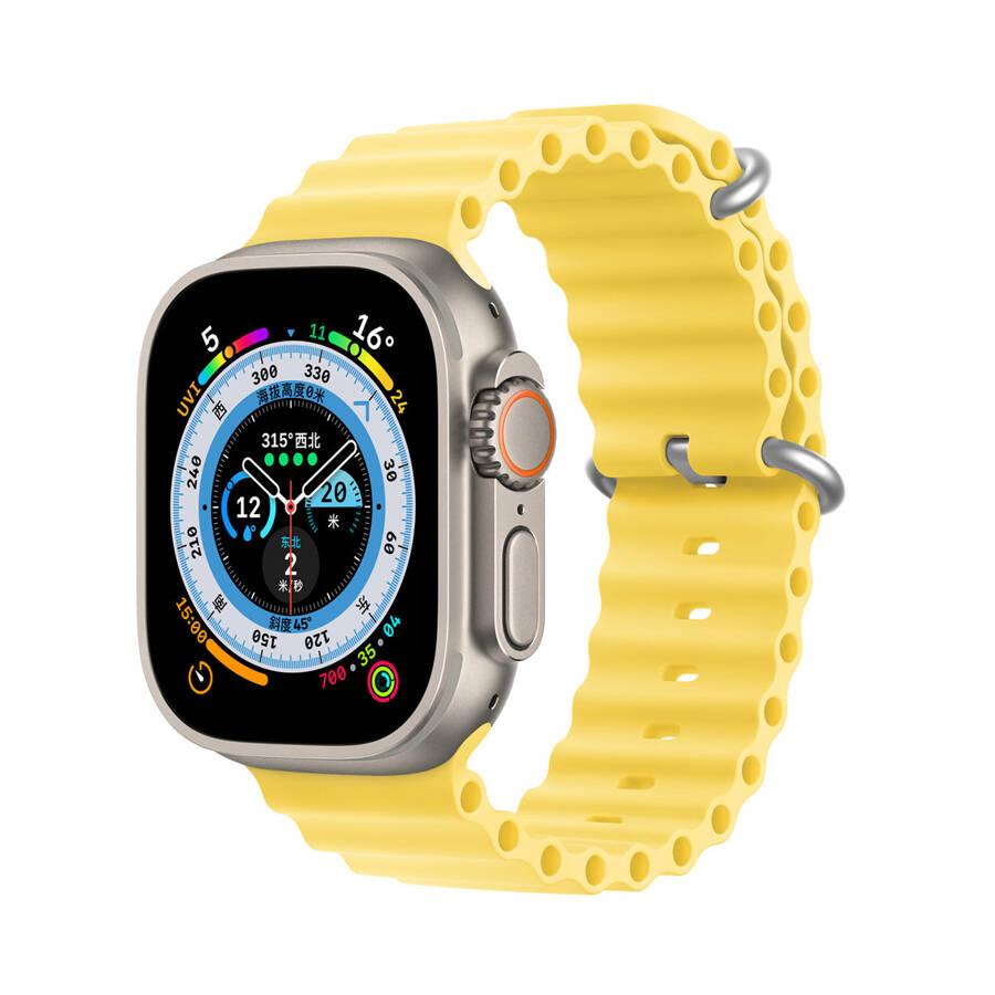 Silicone Band Bracelet for Apple Watch (45/44/42mm) - Yellow - MIZO.at