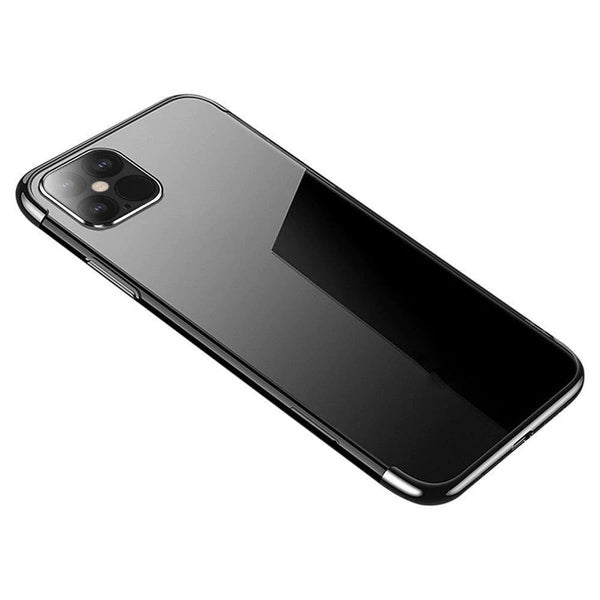 Samsung S22/S22+ Clear Case | Black Metallic Frame TPU Gel Cover - MIZO.at