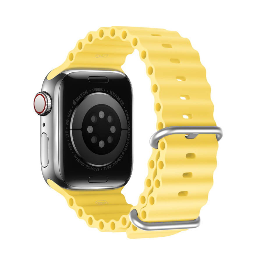 Silicone Band Bracelet for Apple Watch (45/44/42mm) - Yellow - MIZO.at