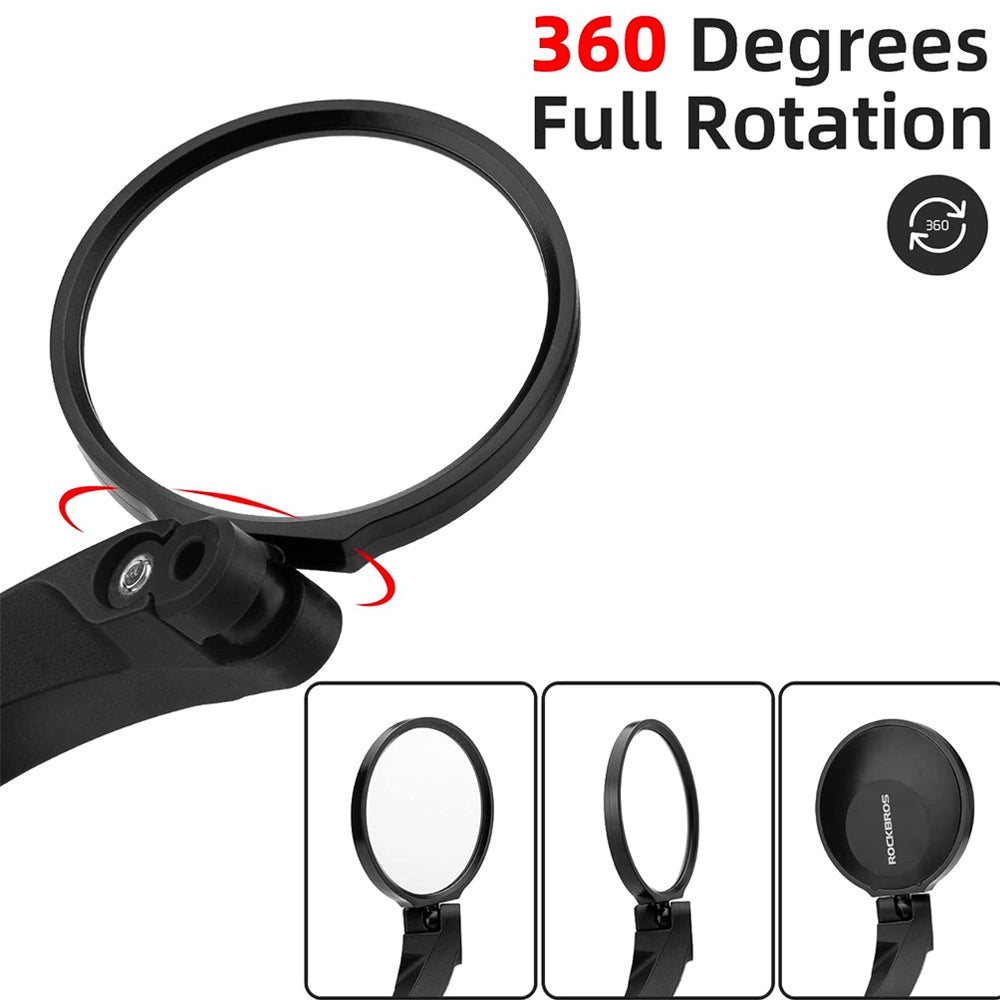 Rockbros Rear-View Left Bicycle Mirror | Wide-Angle, Adjustable - MIZO.at