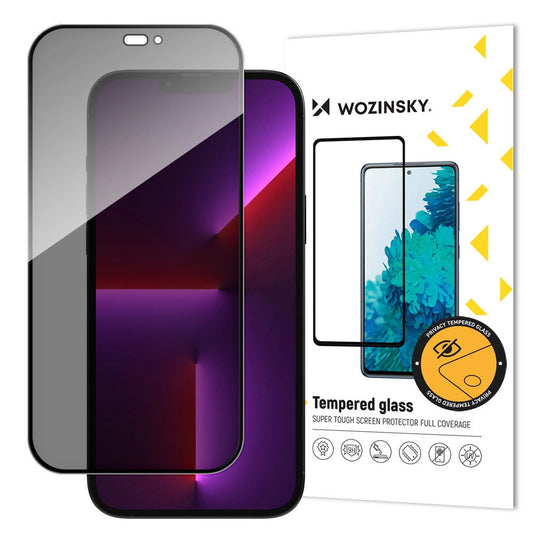 Wozinsky Privacy Glass mit Anti-Spy-Filter für iPhone 15 Pro - Schwarz