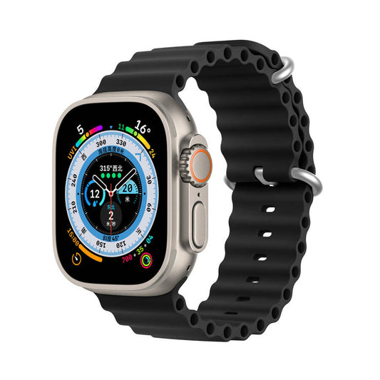 Silicone Band Bracelet for Apple Watch (45/44/42mm) - Black - MIZO.at