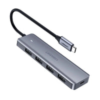 Ugreen USB Type-C HUB | 4x USB 3.2 Gen 1 & Power Port, Gray - MIZO.at