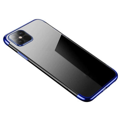 Samsung Galaxy S22+ (S22 Plus) Clear Color TPU Gel Case with Metallic Frame - Blue 📱🔵 - MIZO.at