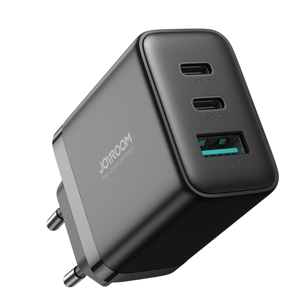 Joyroom JR-TCF10 32W Fast Charger with Dual USB-C & USB-A Ports - Black