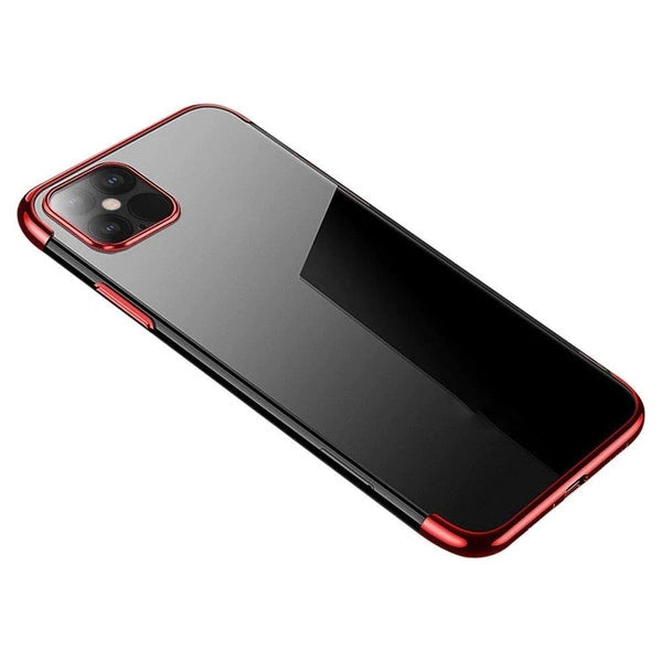 Xiaomi Mi 11 Clear Color/Red 0.3mm Gel TPU Case with Electroplating Frame - MIZO.at