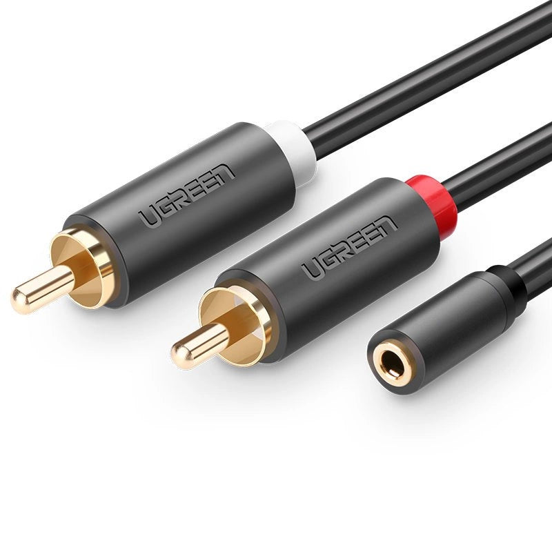 UGREEN 3.5mm to 2RCA Audio Cable | 25cm Gold-Plated AV102 - MIZO.at