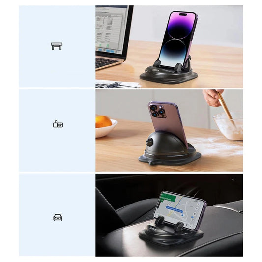 JR-ZS354 Phone Holder with Suction Cup for Car, Office, Home - Black