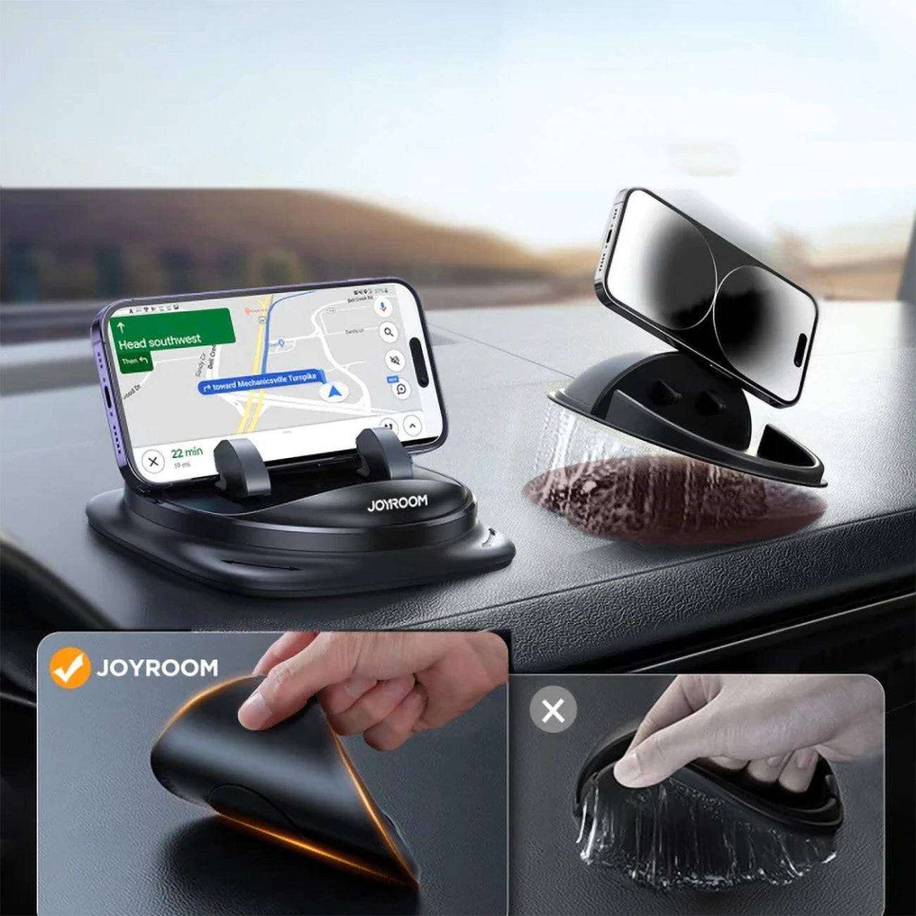 JR-ZS354 Phone Holder with Suction Cup for Car, Office, Home - Black - MIZO.at