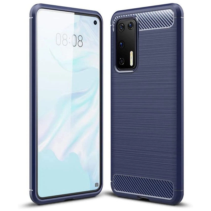 Huawei P40 Carbon Case | Blue Flexible Cover - MIZO.at