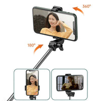 WHS1Y Telescopic Selfie Stick and Tripod with Phone Holder, 1m - Black - MIZO.at