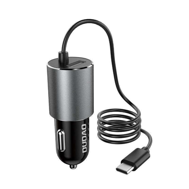 USB Car Charger with Built-in USB Type C Cable - MIZO.at