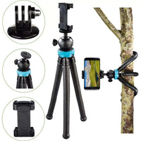 Hama 3-in-1 FlexPro Mini Tripod | 27cm, Flexible Legs, Blue