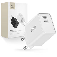 Tech-Protect C35W Dual USB-C PD 35W Fast Charger - White