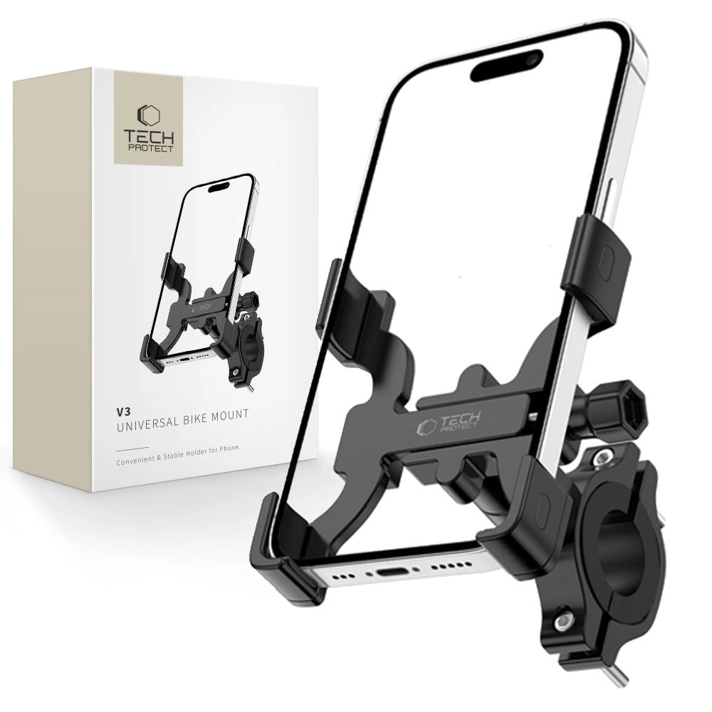 Tech-Protect V3 Bike Phone Holder for Handlebars - Black - MIZO.at